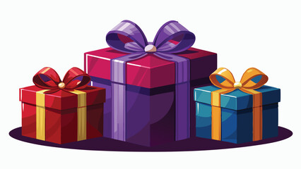 Vector illustration in flat style Wrapped in Joy: A Collection of Thoughtful Gift Boxes