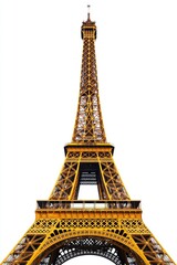 Iconic Structure of Paris: Eiffel Tower on a Clean White Background
