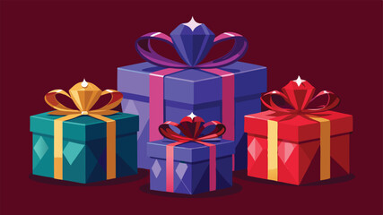 Vector illustration in flat style Wrapped in Joy: A Collection of Thoughtful Gift Boxes