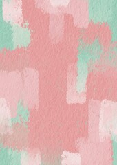 Abstract pink and green mint dry brush stroke background illustration for decoration on cute , beauty and summer tropical beach concept.