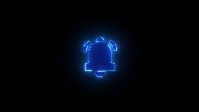 neon line bell icon illustration