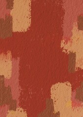 Red and light brown dry brush stroke on paper background for decoration on local and primitive art style.
