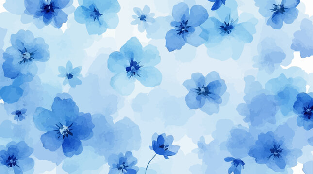 A beautiful watercolor painting of blue flover blossoms.