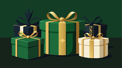 Vector illustration in flat style Wrapped in Joy: A Collection of Thoughtful Gift Boxes