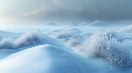Serene Winter Landscape: A Frosty Wonderland