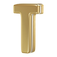 3D Golden Font Letter T