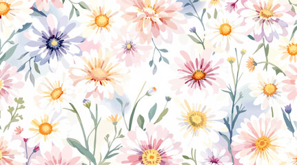 Obraz premium Botanical frame featuring wildflowers and daisies. Vector flat minimalistic isolated illustration.