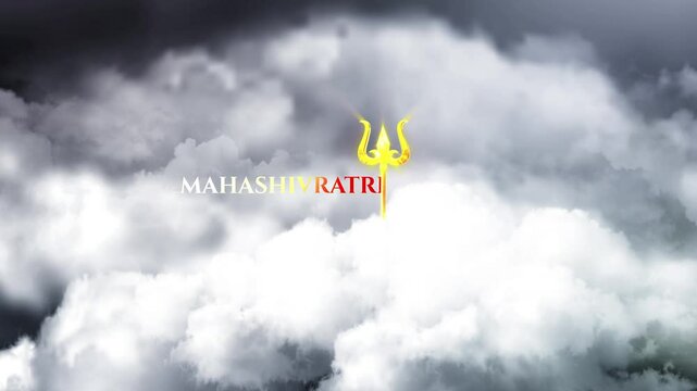 Trishul and Damru with color effect in dark background. mahashivrati background