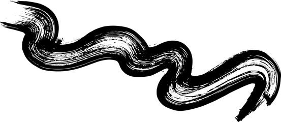 Fototapeta premium Thick Hand Drawn Brush Grunge Wave Stroke Texture