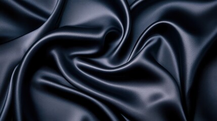 Fototapeta premium luxurious dark blue silk fabric drape