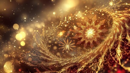 Fototapeta premium golden snowflake winter wonderland