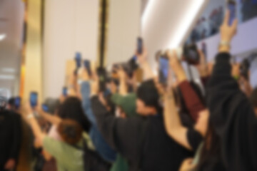 blurred of people take photo event for background