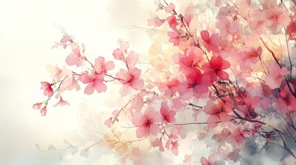A soft, artistic depiction of pink flowers blending into a dreamy background.