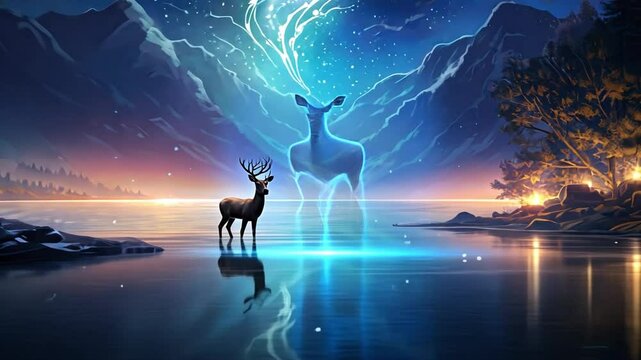 silhouette of a deer
