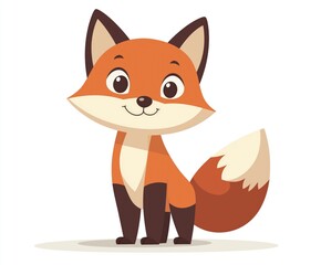 Obraz premium Cute and vibrant cartoon fox illustration, perfect for children's decor and educational materials.