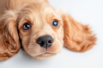close-up of cocker spaniel puppy looking at camera