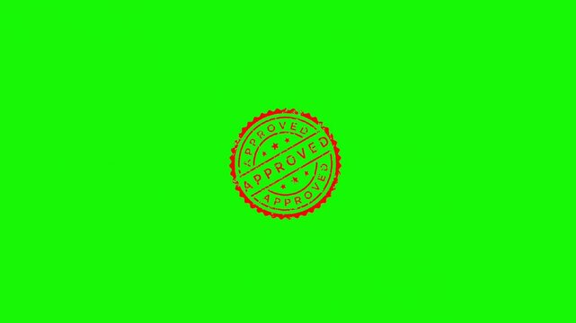 Approved Stamp green screen Animation stock video footage