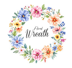 Watercolor Floral Wreaths, Watercolor Flowers, Watercolor Borders, Watercolor Frames	