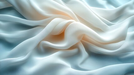 Obraz premium Soft, flowing white fabric folds, elegant drape