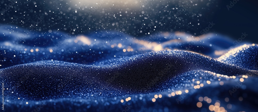 Poster abstract digital texture with shimmering particles and waves, creating a futuristic and immersive at