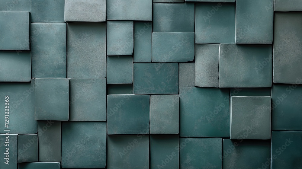 Poster abstract textured background featuring a grid of teal and gray geometric shapes, ideal for computer 