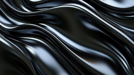 Naklejka premium black liquid silk drape abstract background