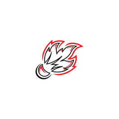 Obraz premium Cool badminton logo with smash effect area 