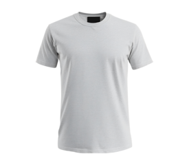 2. A slightly rumpled white T-shirt displayed on a smooth white surface, with realistic wrinkles adding texture