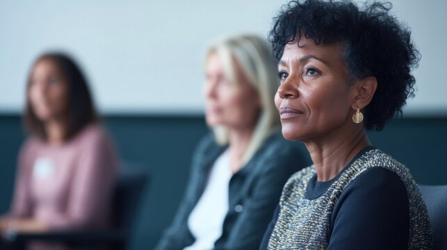 Hypertension patient attending a wellness seminar. Featuring education and health awareness
