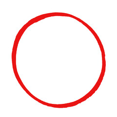 Gemalter Pinselkreis in rot als Umrandung