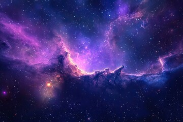 Obraz premium Stunning cosmic landscape of vibrant nebulae and distant stars