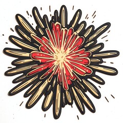 Colorful Explosion Graphic with Dynamic Lines and Vibrant Colors