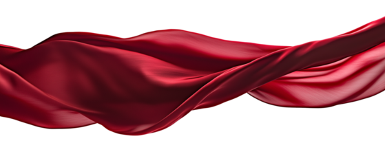 Majestic Superhero with Flowing Red Cape – Isolated Satin Cloak Symbolizing Power and Heroic Presence
