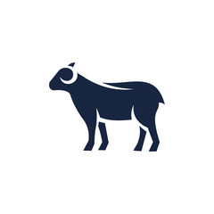 silhouette of goat animal logo
