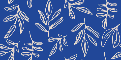 Floral print. Seamless pattern. Hand drawn style. Collage contemporary print. Fashionable template for design
