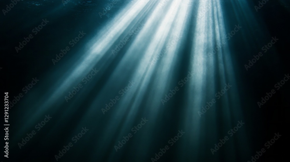 Poster diagonal beams of light cut through a shroud of darkness, casting an enchanting glow