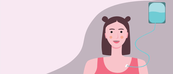 Cancer patients silhouettes and cancer ribbon, silhouette vector stock illustration with unidentifiable people together as a template with space for text or copy space