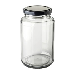 empty glass jar isolated
