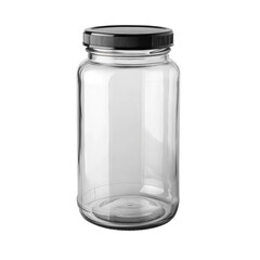 empty glass jar isolated
