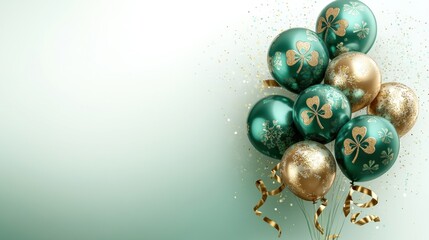 A Festive Collection of Shamrock-Decorated Balloons Celebrating St. Patrick's Day Cheerfulness