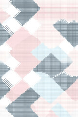Fototapeta premium Illustration of a classic houndstooth pattern reimagined in fresh, pastel hues, blending tradition with modernity. The high contrast design remains structured and sophisticated while incorporating a