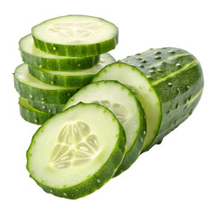 cucumber slices isolated on white background