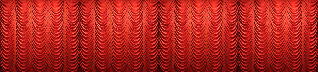 Red velvet curtain, seamless illustration of a red curtain