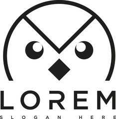 The owl logo icon is black with a minimalist and sharp design, reflecting wisdom, mystery and sharpness of vision. The silhouette is firm with striking eye details, giving the impression of bein