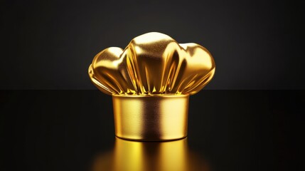 golden chef hat on black background