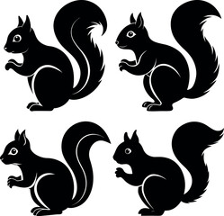 Squirrel Silhouette Vector Art Stylish & Professional Design.