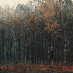 Fototapeta premium autumn forest in the morning