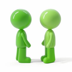 Two 3D people talking to each other