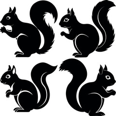 Squirrel Silhouette Vector Art Stylish & Professional Design.
