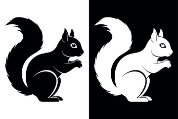 Squirrel Logo Silhouette Vector Ideal for Nature & Wildlife Themes.